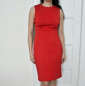 Calvin Klein Red Sleeveless Sheath Dress